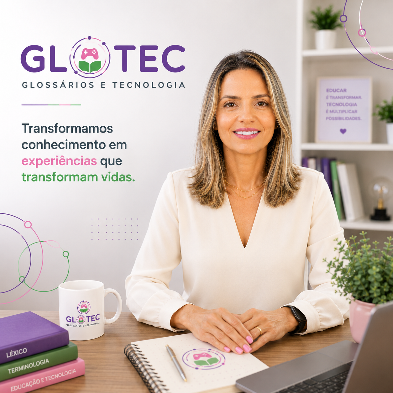 Michelle Vilarinho — Professora e criadora dos Glossários Inteligentes Glotec